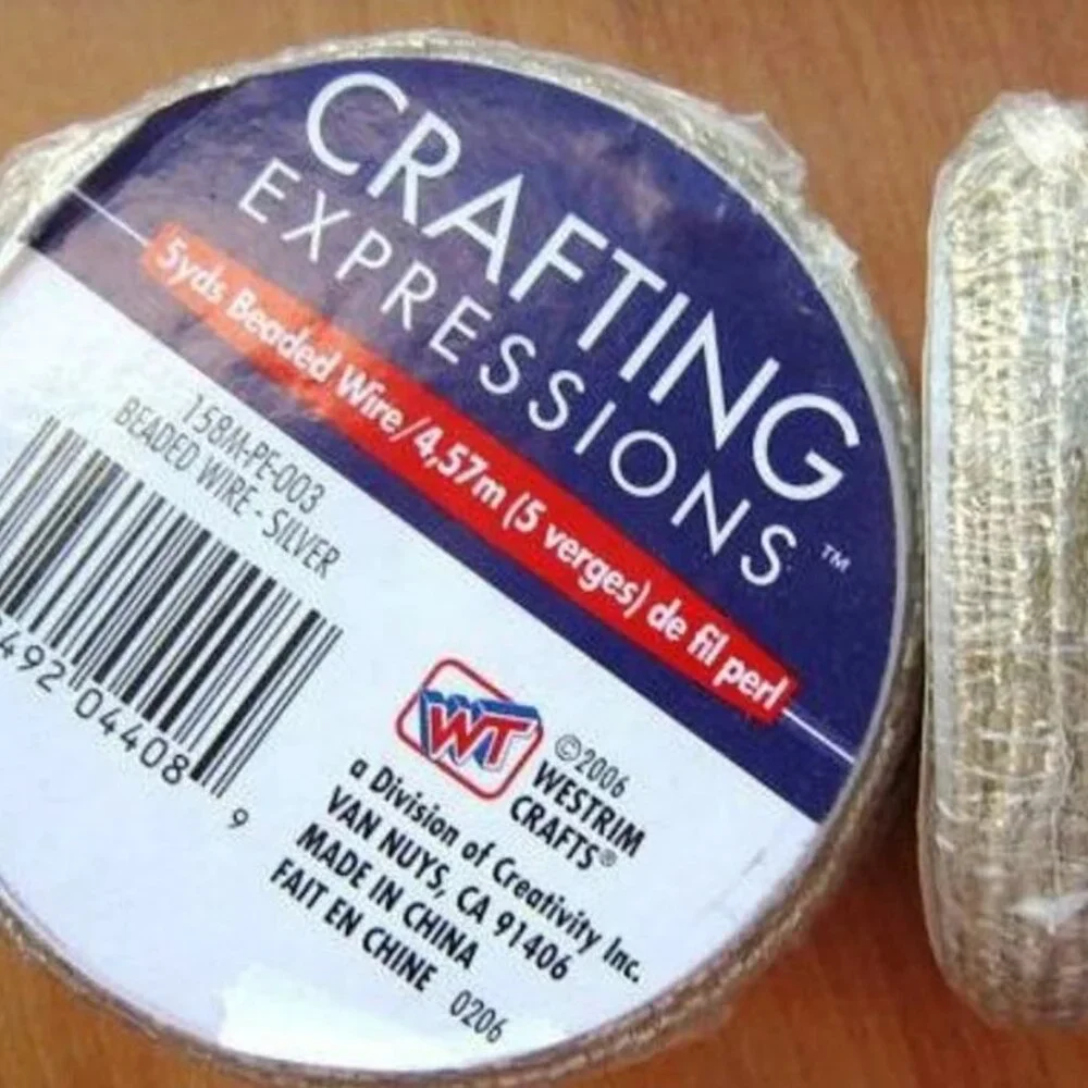 2 New Spools BEADED WIRE - Clear Silver-lined Beads - 10 Yards - Picture 2 of 3